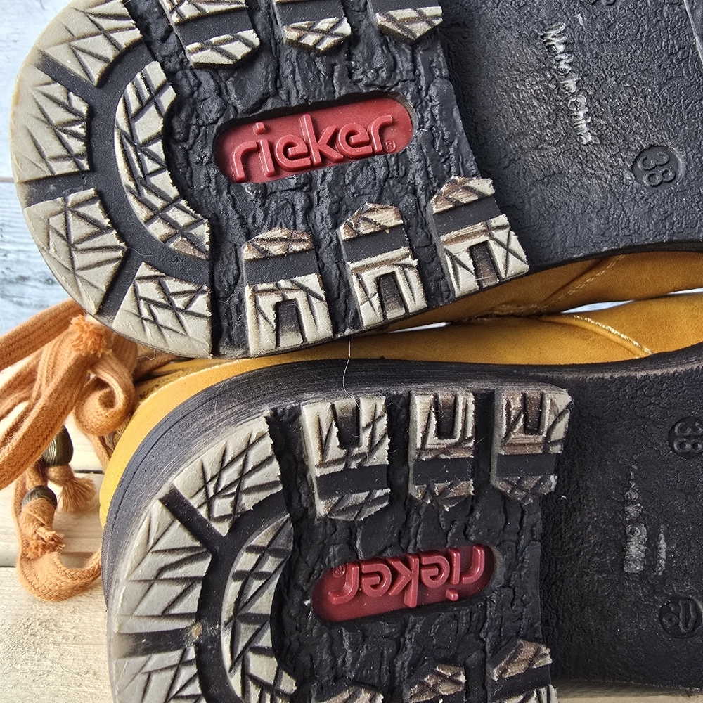 Rieker Dominika Water Resistant Winter Fall Mustard Yellow Boots Size 38 NEW - Picture 12 of 14
